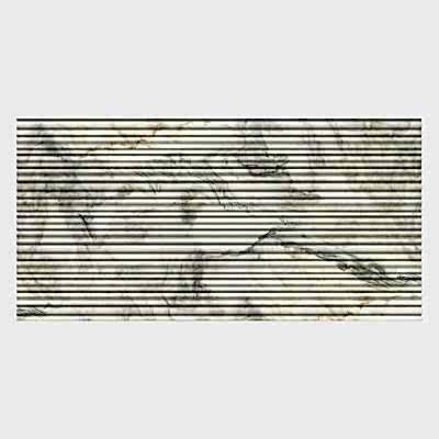 Calacatta Renaissance Honlanmış İnce Yivli Mermer Vurgulu Karolar 18×36