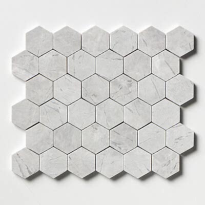 Avalanche Honed Hexagon 2 Marble Mosaic 10 3/8×12