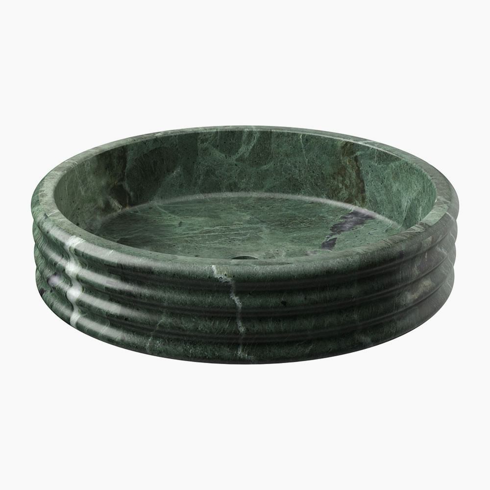 Verde Tia Honed Fluted Marble Sink