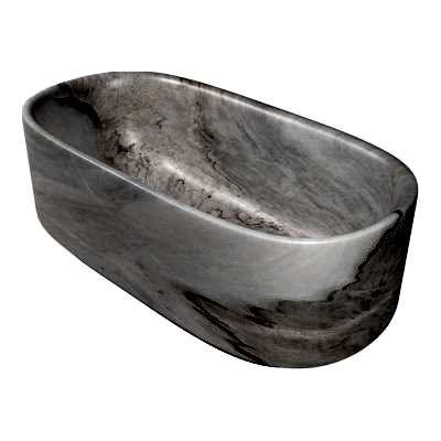Blue Mist Honed  Marble Tub 33 30/64×78 47/64