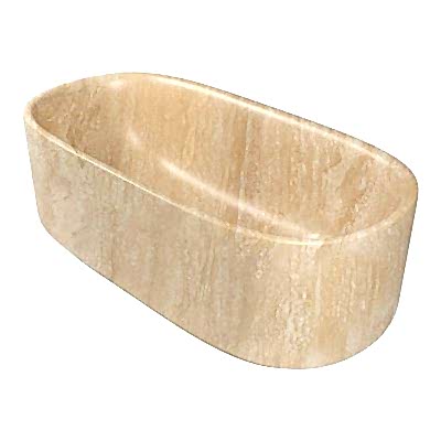 Ivory Honed  Marble Tub 33 30/64×78 47/64