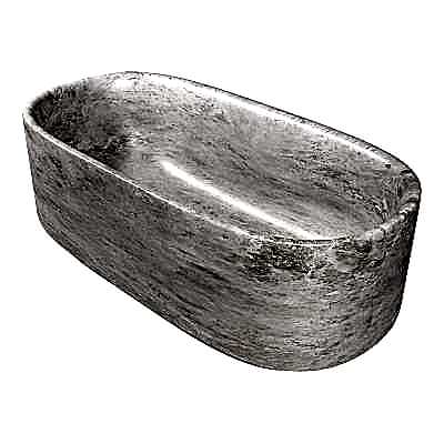 Silver Clouds Honed  Marble Tub 33 30/64×78 47/64