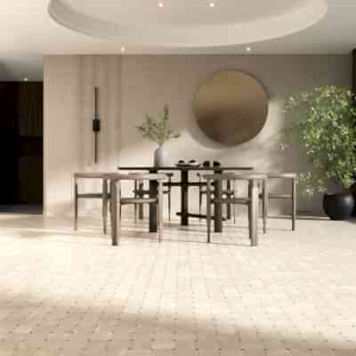 Black, Delano Honed Pinwheel Marble Mosaic 10 7/16×10 7/16 (MS02590)