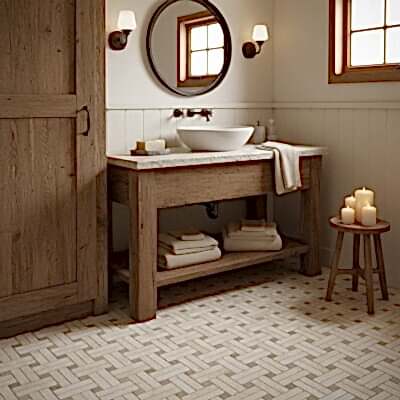 Papyrus Honed Diagonal Basket Weave Limestone Mosaic 13 3/16×13 3/16 (MS02611)