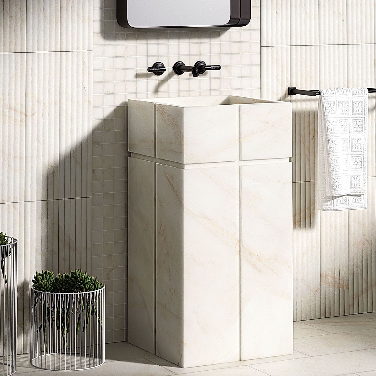 Calacatta Amber Honed Soho Marble Sink