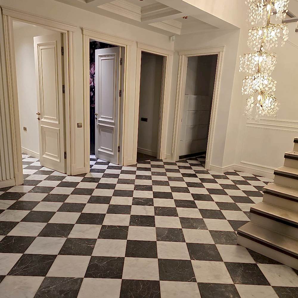 Iris Black & Avalon Marble Checkerboard