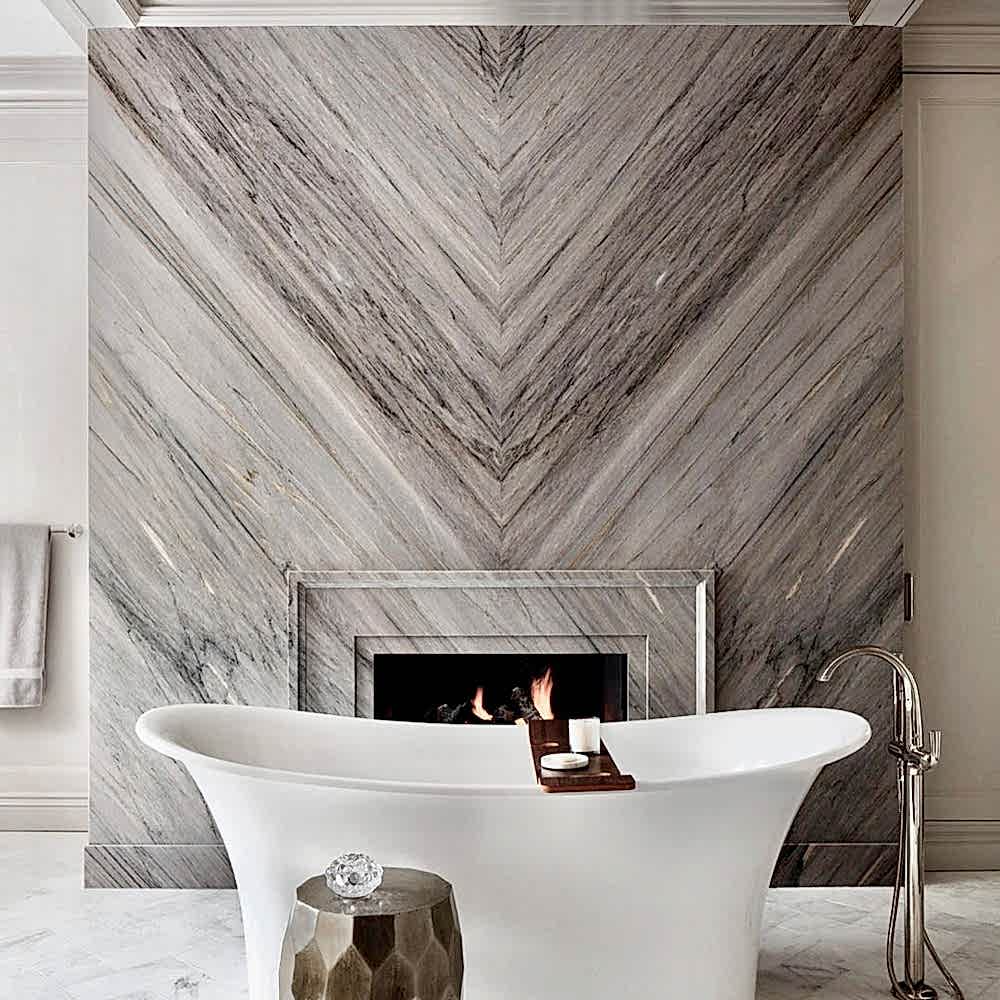 Silver Skyline Fireplace